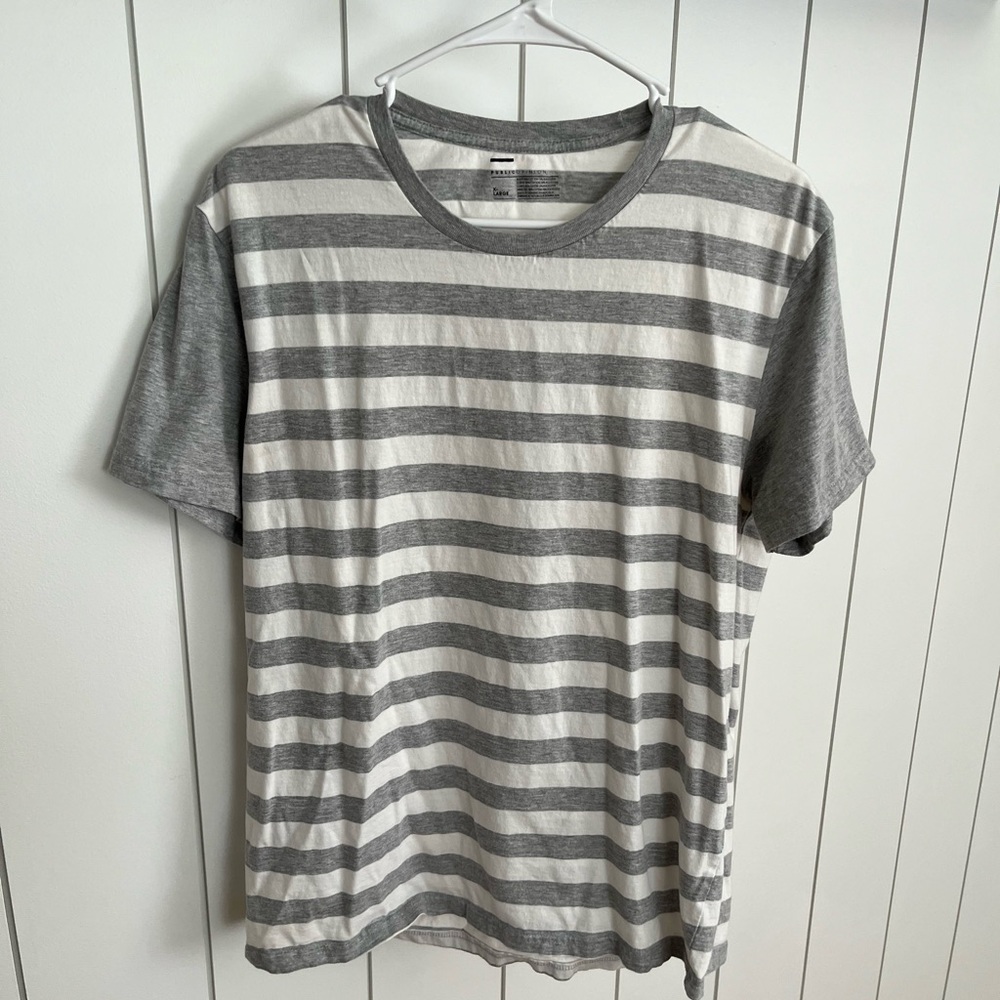 Men’s striped Tee Size XL Public Opinion